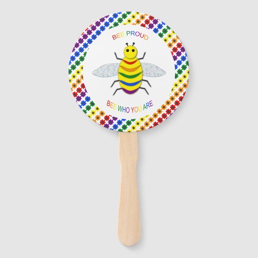 Éventail Jote LGBT Fier Arc-en-Ciel Mariage et Fleurs (Devant)