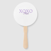 Éventail Jour de la Saint Valentin Xoxo ajouter nom pastel (Dos)