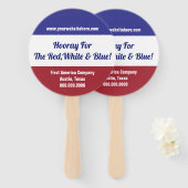 Éventail Jour de l'indépendance rouge, blanc et bleu 4 juil (Devant et derrière)