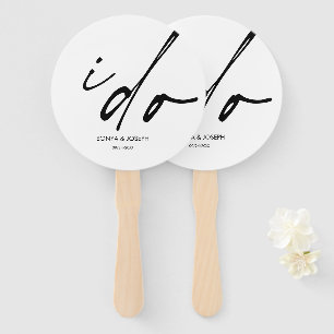 Éventail Jour de Mariage Élégant Script "I Do" Ventilateur 
