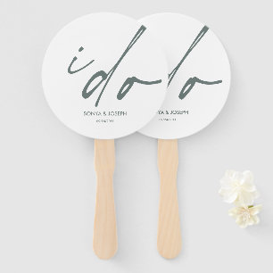 Éventail Jour de Mariage Élégant Script "I Do" Ventilateur