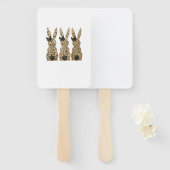 Éventail Jour de Pâques chrétien drôle avec un nœud de lapi (Devant et derrière)