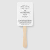 Éventail Journée spéciale ÉDITABLE Programme de mariage des (Dos)