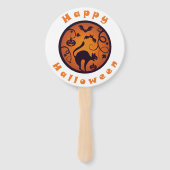 Éventail Joyeuse lanterne d'Halloween araignées et chauves- (Dos)