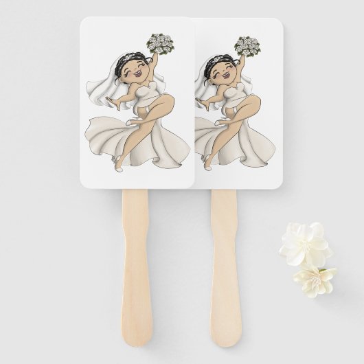 Éventail Joyeuse mariée 11 (Devant et derrière)