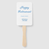 Éventail Joyeuse retraite bleue années de service nom paste (Dos)