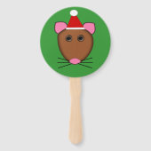 Éventail Joyeuse souris de Noël (Devant)
