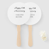 Éventail Joyeux 10e anniversaire simple nom de mariage mini (Devant et derrière)