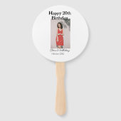 Éventail Joyeux 20e anniversaire photo moderne simple (Dos)