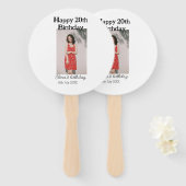 Éventail Joyeux 20e anniversaire photo moderne simple (Devant et derrière)