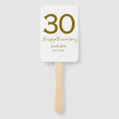 Éventail Joyeux 30e anniversaire nom date golden bold lette (Dos)