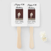 Éventail Joyeux 40e anniversaire photo moderne simple (Devant et derrière)