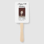 Éventail Joyeux 40e anniversaire photo moderne simple (Dos)