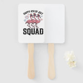 Éventail Joyeux 4 juillet Flamingo Squad Vector Design_1 (Devant et derrière)