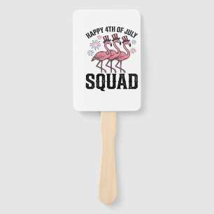Éventail Joyeux 4 juillet Flamingo Squad Vector Design_1