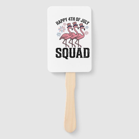 Éventail Joyeux 4 juillet Flamingo Squad Vector Design_1 (Devant)