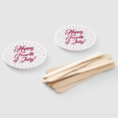 Éventail Joyeux 4 juillet rouge blanc bleu étoiles feu d'ar (Non-assemblé)