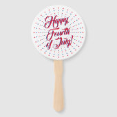 Éventail Joyeux 4 juillet rouge blanc bleu étoiles feu d'ar (Devant)