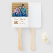 Éventail Joyeux 50e anniversaire nom couple date mariage (Devant et derrière)