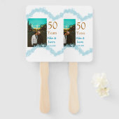 Éventail Joyeux 50e anniversaire nom couple date mariage (Devant et derrière)