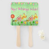 Éventail Joyeux anniversaire (Devant et derrière)