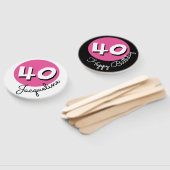 Éventail Joyeux Anniversaire 40ème Rose Nom personnalisé Fa (Non-assemblé)