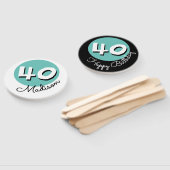 Éventail Joyeux anniversaire 40ème Turquoise Nom personnali (Non-assemblé)