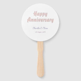 Éventail Joyeux anniversaire ajouter nom rose gris pastel g
