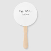 Éventail Joyeux anniversaire ajouter nom titre simple minim (Dos)