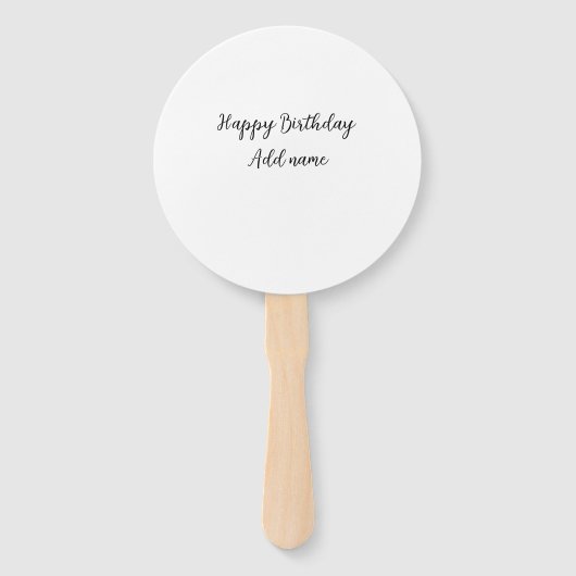 Éventail Joyeux anniversaire ajouter nom titre simple minim (Devant)