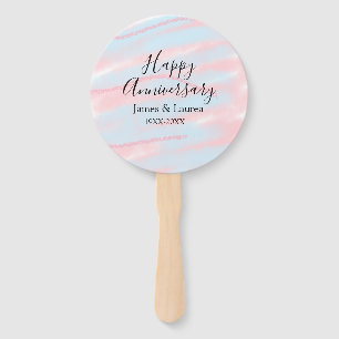 Éventail Joyeux anniversaire de mariage nom date année past