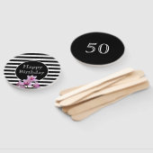 Éventail Joyeux Anniversaire des rayures d'orchidées avec l (Non-assemblé)