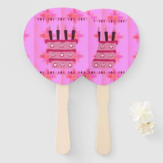 Éventail Joyeux Anniversaire Restez béni (Devant et derrière)