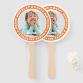 Éventail Joyeux anniversaire Simple moderne photo personnal (Devant et derrière)