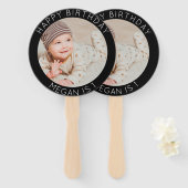 Éventail Joyeux anniversaire simple photo moderne célébrati (Devant et derrière)