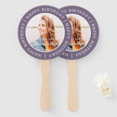 Éventail Joyeux anniversaire simple Preppy moderne photo pe (Devant et derrière)