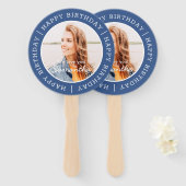 Éventail Joyeux anniversaire simple Preppy moderne photo pe (Devant et derrière)