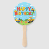 Éventail Joyeux anniversaire thème constructeur de bâtiment (Dos)