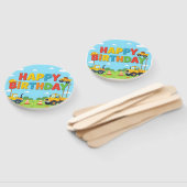 Éventail Joyeux anniversaire thème constructeur de bâtiment (Non-assemblé)