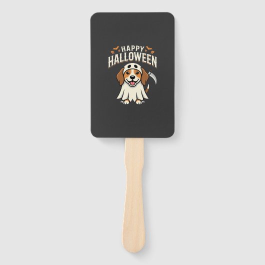 Éventail Joyeux Halloween Beagle Chien Design_1 (Devant)