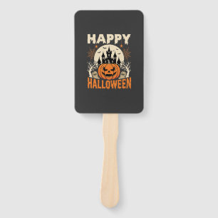 Éventail Joyeux Halloween Citrouille de Jack Château Hanté