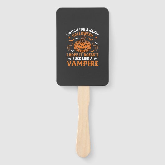 Éventail Joyeux Halloween Vampire Citrouille Sorcière Chape (Devant)