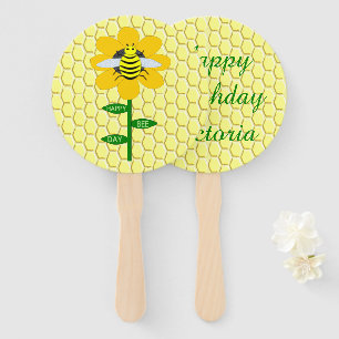 Éventail Joyeux Jour des abeilles Anniversaire Bumblebee Pe