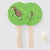 Éventail Joyeux kiwi de saut avec dessin de cravate arc (Devant et derrière)