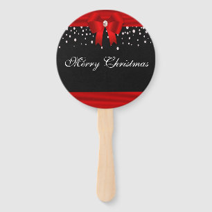 Éventail Joyeux Noël rouge et noir