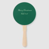 Éventail Joyeux Noël vert fond simple solo férié (Dos)