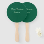 Éventail Joyeux Noël vert fond simple solo férié (Devant et derrière)