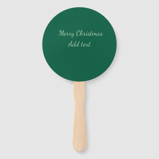 Éventail Joyeux Noël vert fond simple solo férié (Devant)