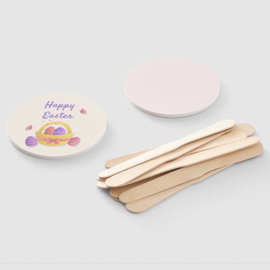 Éventail Joyeux panier de Pâques et papillons (Non-assemblé)