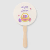 Éventail Joyeux panier de Pâques et papillons (Devant)